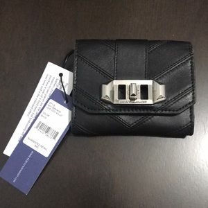 NWT Rebecca Minkoff leather love lock black wallet